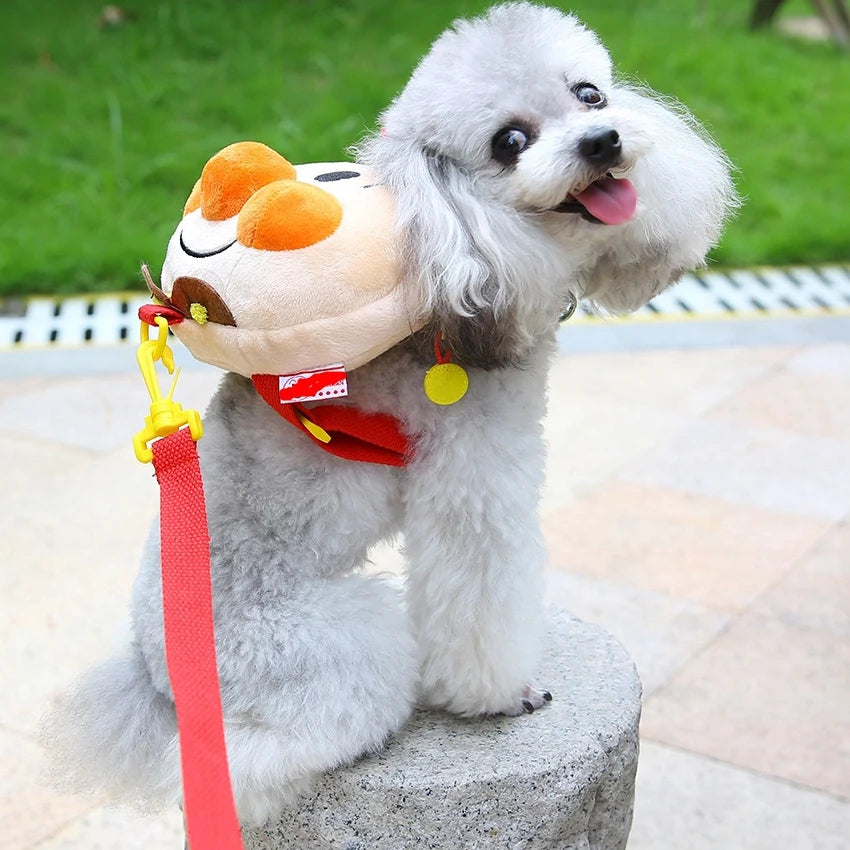 Cute Cartoon Dog Backpack Harness Outdoor School Bag Carrier Walking with Leash Set Travel Small Medium Animal Pet Collar Goods