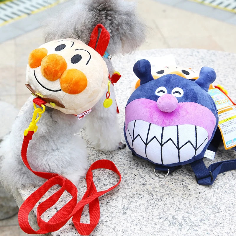 Cute Cartoon Dog Backpack Harness Outdoor School Bag Carrier Walking with Leash Set Travel Small Medium Animal Pet Collar Goods
